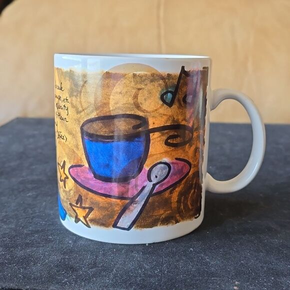 VTG Starbucks 1998 Coffee Break Essentials Mug – Eclectic Jumbo Ceramic Cup - Picture 1 of 13